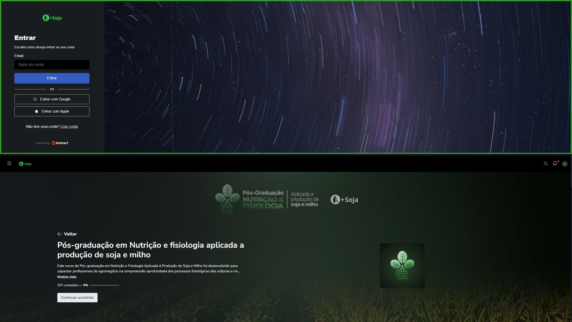Acesse a plataforma e entre no seu curso